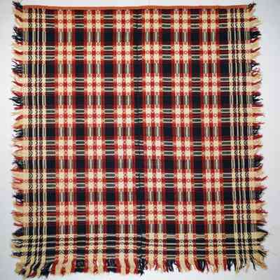 Geometric coverlet; multishaft twill