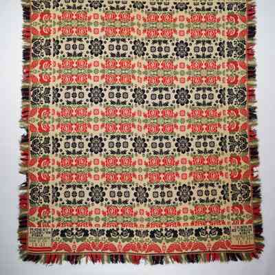 Pennsylvania coverlet; tied half doublecloth; John Cleaver 1841