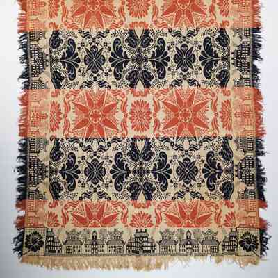Ohio coverlet; tied half doublecloth