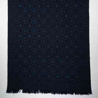 Geometric coverlet; doublecloth