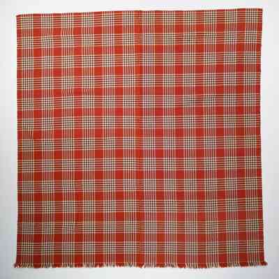 Geometric coverlet; twill