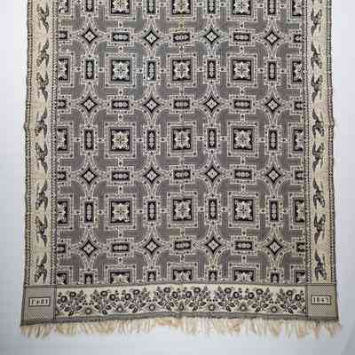 Indiana coverlet; doublecloth; Cockefair mill 1847