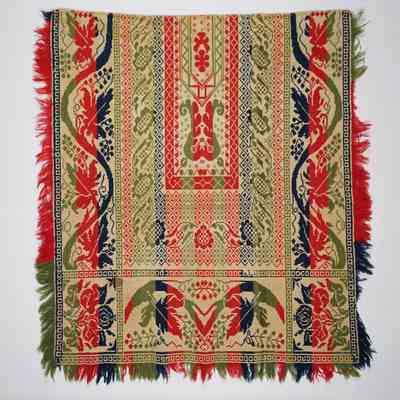 Crib coverlet; tied half doublecloth