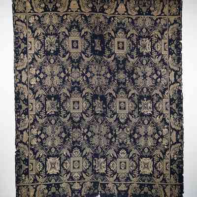 Indiana coverlet by Craig family (attr.), 1846, doubleweave