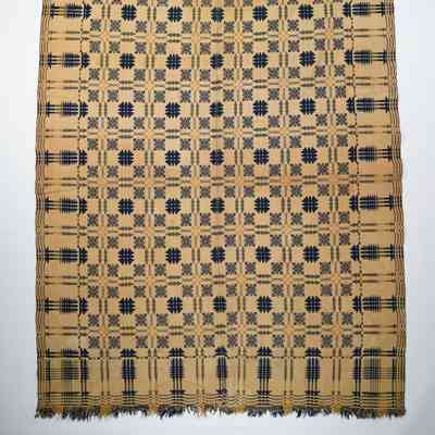 Geometric coverlet; doublecloth