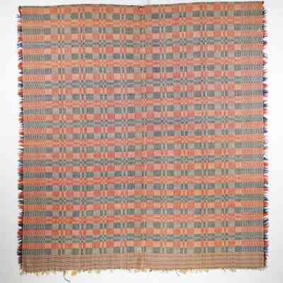 Geometric coverlet, gerbrochen twill