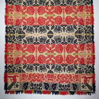 Pennsylvania coverlet; tied half doublecloth