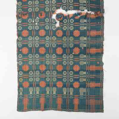 Geometric coverlet, doubleweave, Indiana