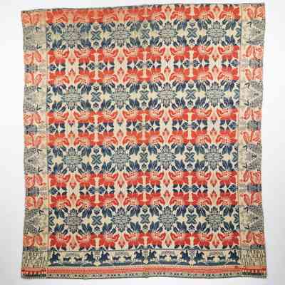 Ohio coverlet by Robert Alexander, tied beiderwand