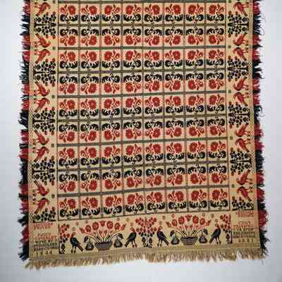 Ohio coverlet; tied half doublecloth; Martin Stinhilber 1844