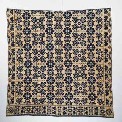 Ohio coverlet; tied half doublecloth; William Lunn