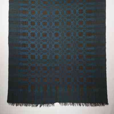 Geometric coverlet; doublecloth