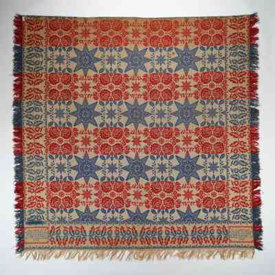Maryland coverlet by W. H. Gernand, 1870, tied beiderwand