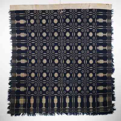 Geometric coverlet, doubleweave