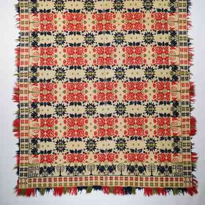 Pennsylvania coverlet; tied half doublelcoth; Henry Philpy 1837