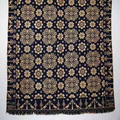 Pennsylvania coverlet; doublecloth; Peter Hilliard 1836