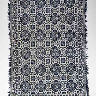 Pennsylvania coverlet by Henry Overholt for Joseph S. Frets, 1845, tied beiderwand