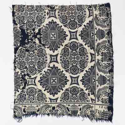 Indiana coverlet, doubleweave, 1848