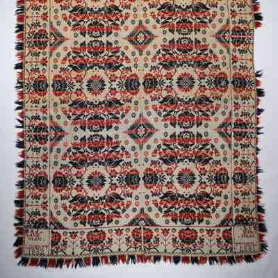 Pennsylvania coverlet; starwork; S. & J. Hausman 1832