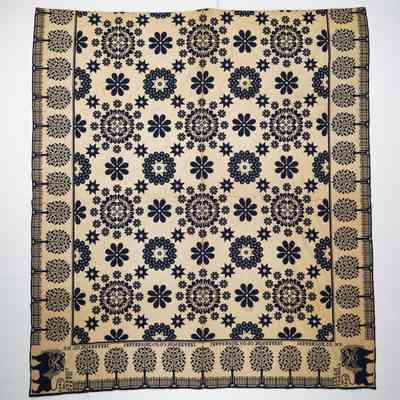 New York coverlet; doublecloth; Harry Tyler 1840