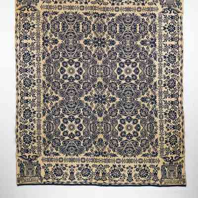 New York coverlet by James Cunningham (attr.), doubleweave