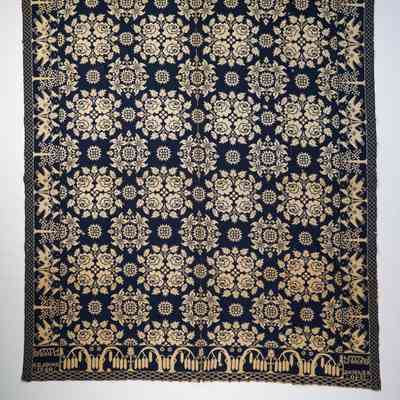 New York coverlet; doublecloth; Paul Goltry (attr) 1840