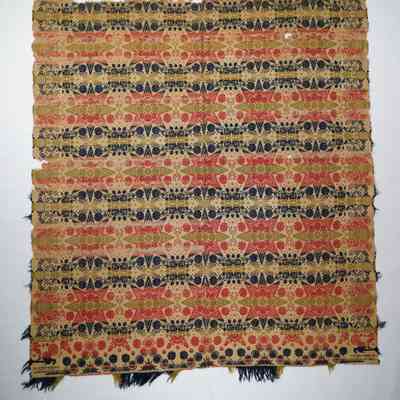 Pennsylvania coverlet; tied half doublecloth; Henry Oberly