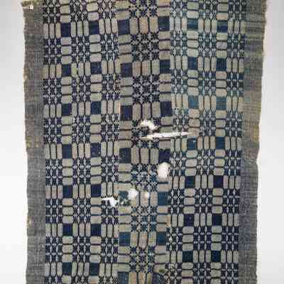 Geometric coverlet, overshot, Indiana