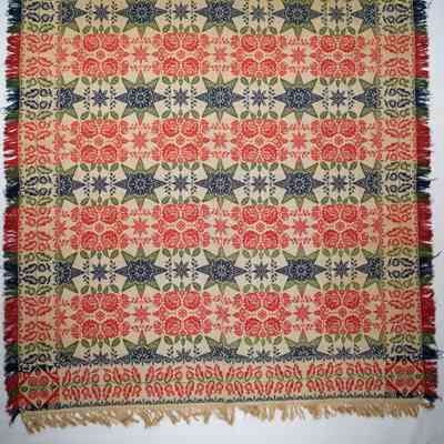 Coverlet; tied half doublecloth