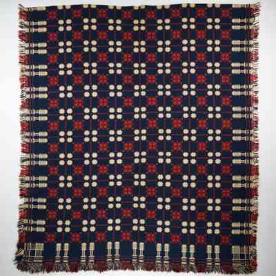 Geometric coverlet, doubleweave