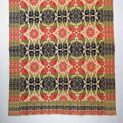 Coverlet; tied half doublecloth; John Kaufman 1837