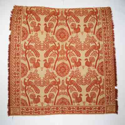 Ohio coverlet; tied half doublecloth; J. A. Siegenthaler 1858