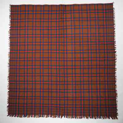 Geometric coverlet; plainweave