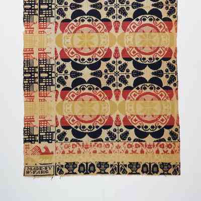 Ohio coverlet; tied half doublecloth; William Fasig 1846