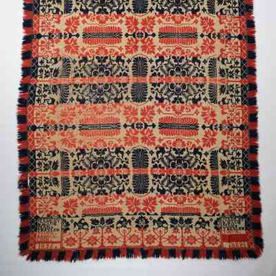 Pennsylvania coverlet; tied half doublecloth; Solomon Hausman 1836