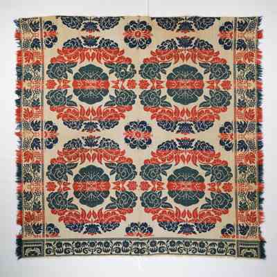 Ohio coverlet; tied half doublecloth