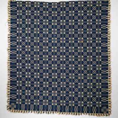 Geometric coverlet; doublecloth