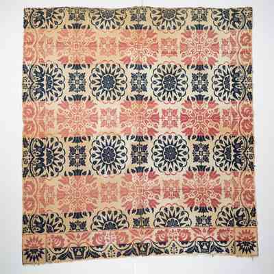 Ohio coverlet; tied half doublecloth