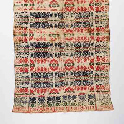 Pennsylvania coverlet; starwork; Jacob Mosher Hausman 1834