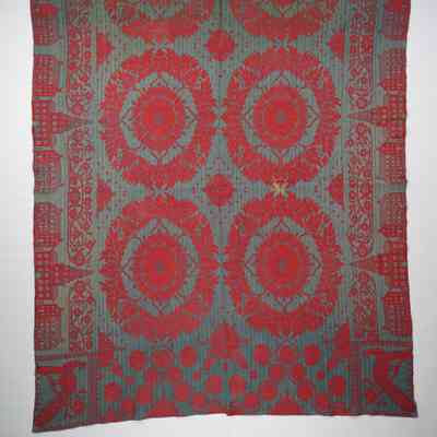 Pennsylvania coverlet; tied half doublecloth