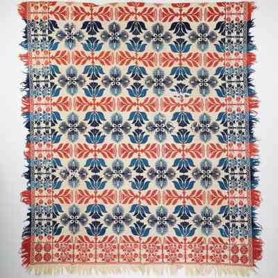 Ohio coverlet; tied half doublecloth