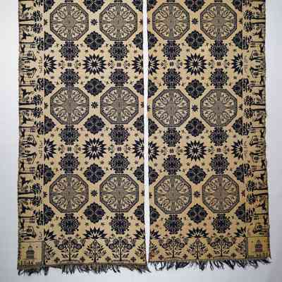 Indiana coverlet; doublecloth; Charles Adolph 1846