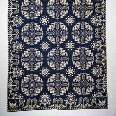 New York coverlet; doublecloth; A. Phelps 1847