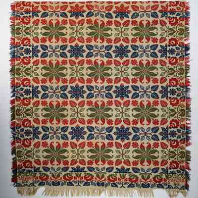 Ohio coverlet; tied half doublecloth; Peter Hartman 1841