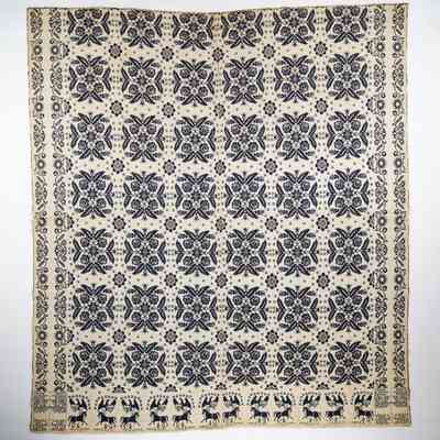 New York coverlet by Archibald Davidson for Phebe Hardenbergh, 1834, doubleweave