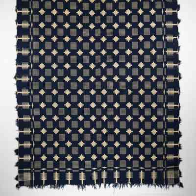 Geometric coverlet, doubleweave