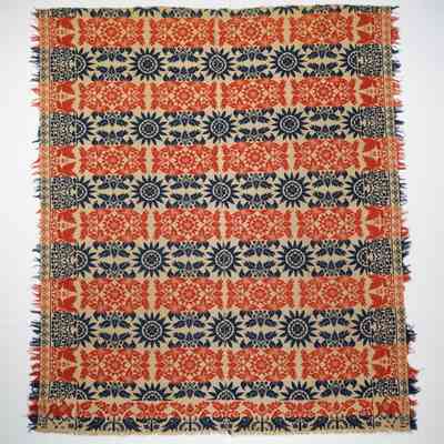 Ohio coverlet; tied half doublecloth; 1851