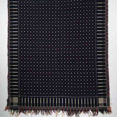 Geometric coverlet; doublecloth