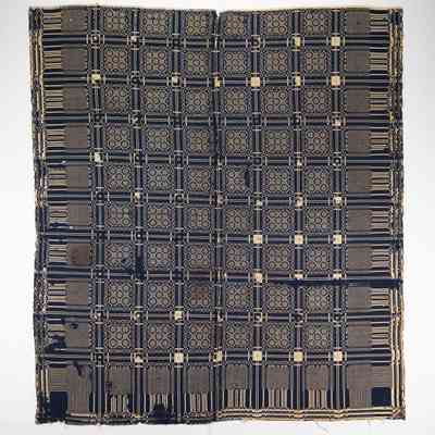 Geometric coverlet, doubleweave