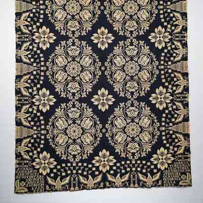 New York coverlet; doublecloth; 1823